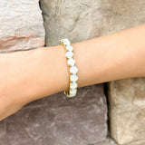 Sorrelli 7 inch Sienna Stretch Bracelet - White Opal