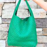 [BC Bags] Emerald Green Woven Handbag