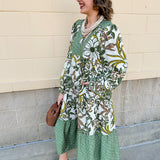Autumn Whimsy Tiered Midi Dress