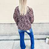 {FINAL SALE} Pumpkin Kisses Leopard Blouse