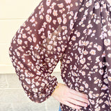{FINAL SALE} Pumpkin Kisses Leopard Blouse