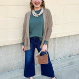 Cozy Essence Knit Cardigan in Camel