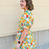 Tulip Garden Puff Sleeve Mini Dress