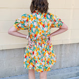 Tulip Garden Puff Sleeve Mini Dress