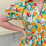 Tulip Garden Puff Sleeve Mini Dress