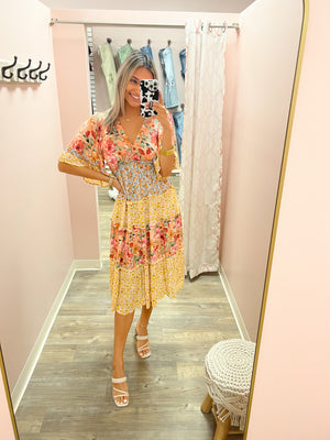 Sunlit Magic Floral Midi Dress-Plus Size | Front View