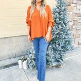 Cue The Cocktails Blouse in Walnut
