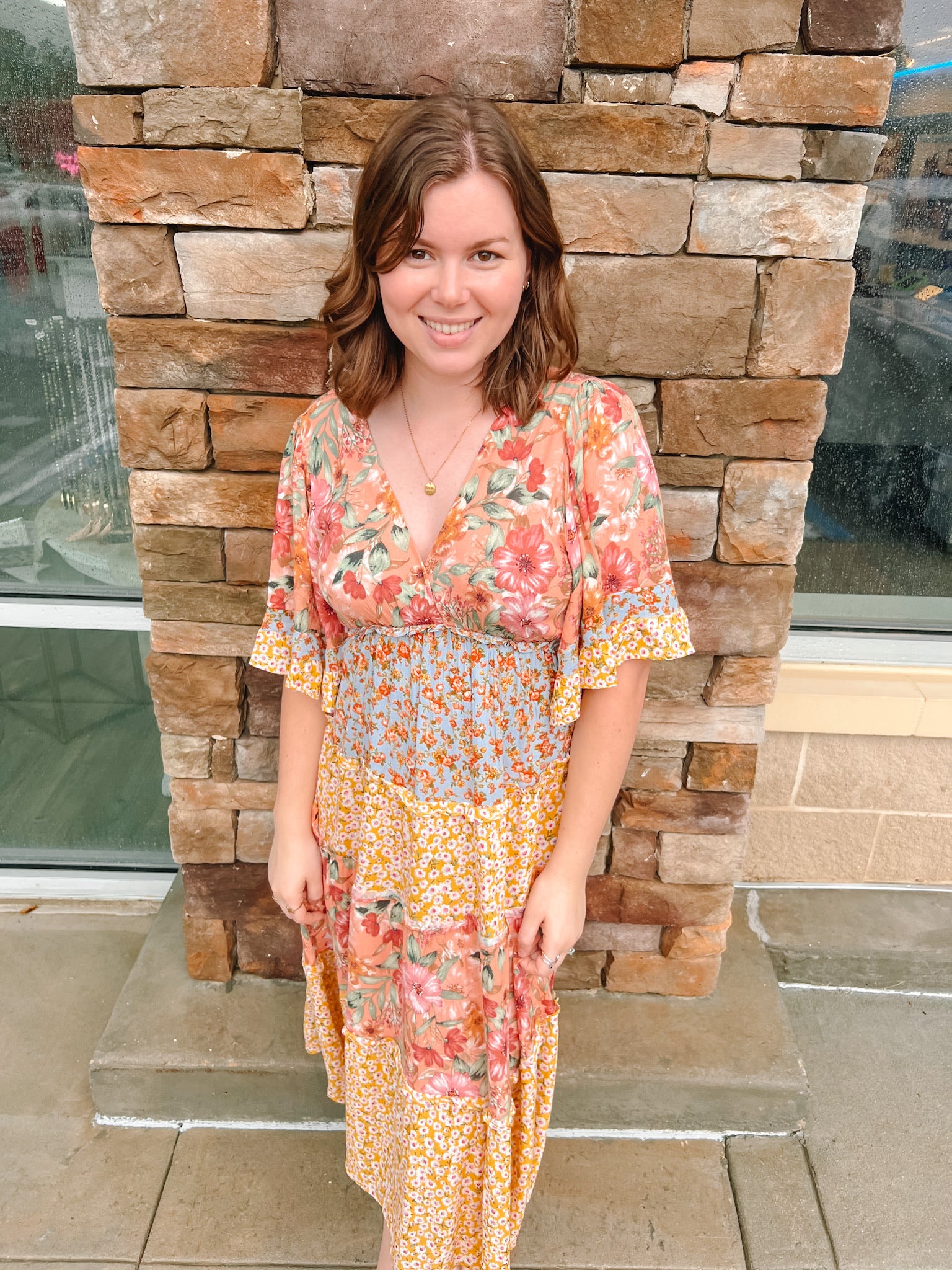 Sunlit Magic Floral Midi Dress-Plus Size | Front View