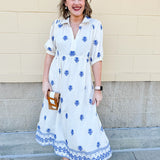 Grecian Getaway A-Line Midi Dress