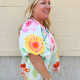Botanical Dreams Balloon Sleeve Top