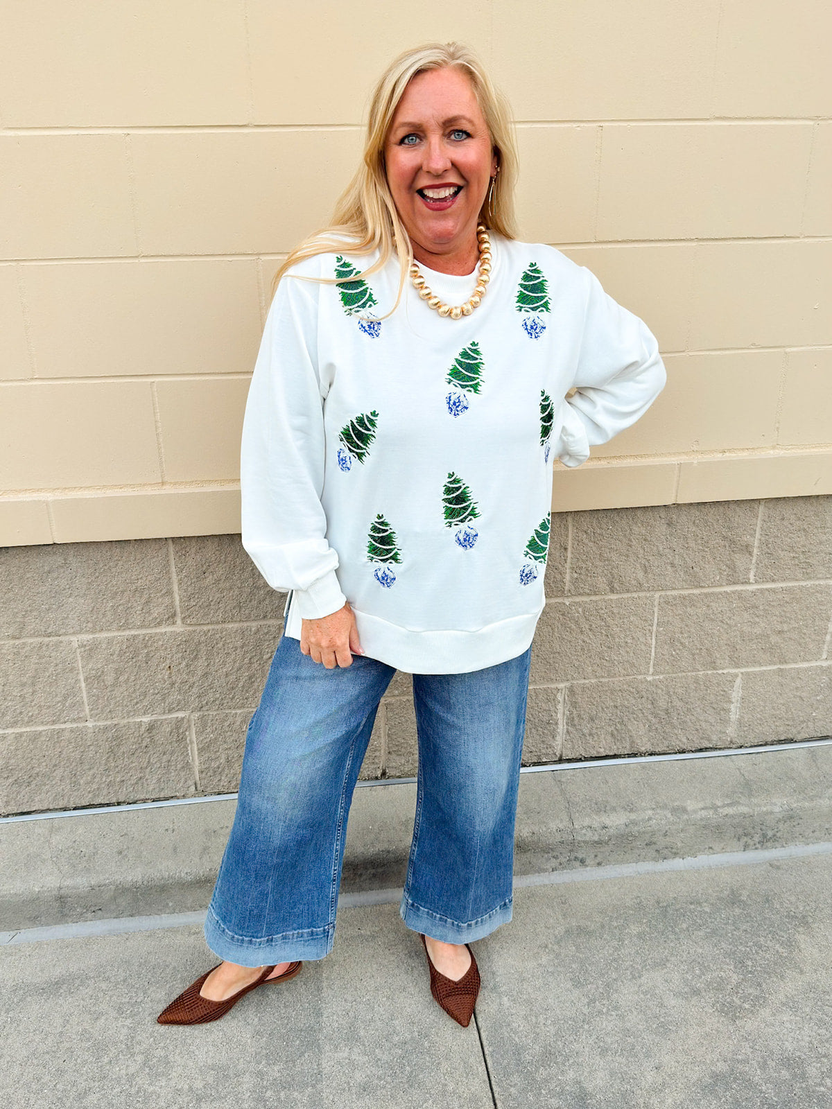 [Mary Square] Lakelyn Blue Trees Sweatshirt