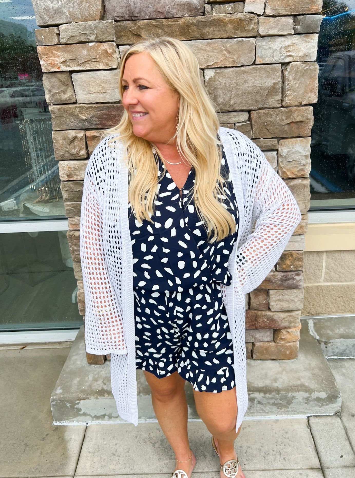 Forever Chic V-Neck Romper-Plus Size | Styled View