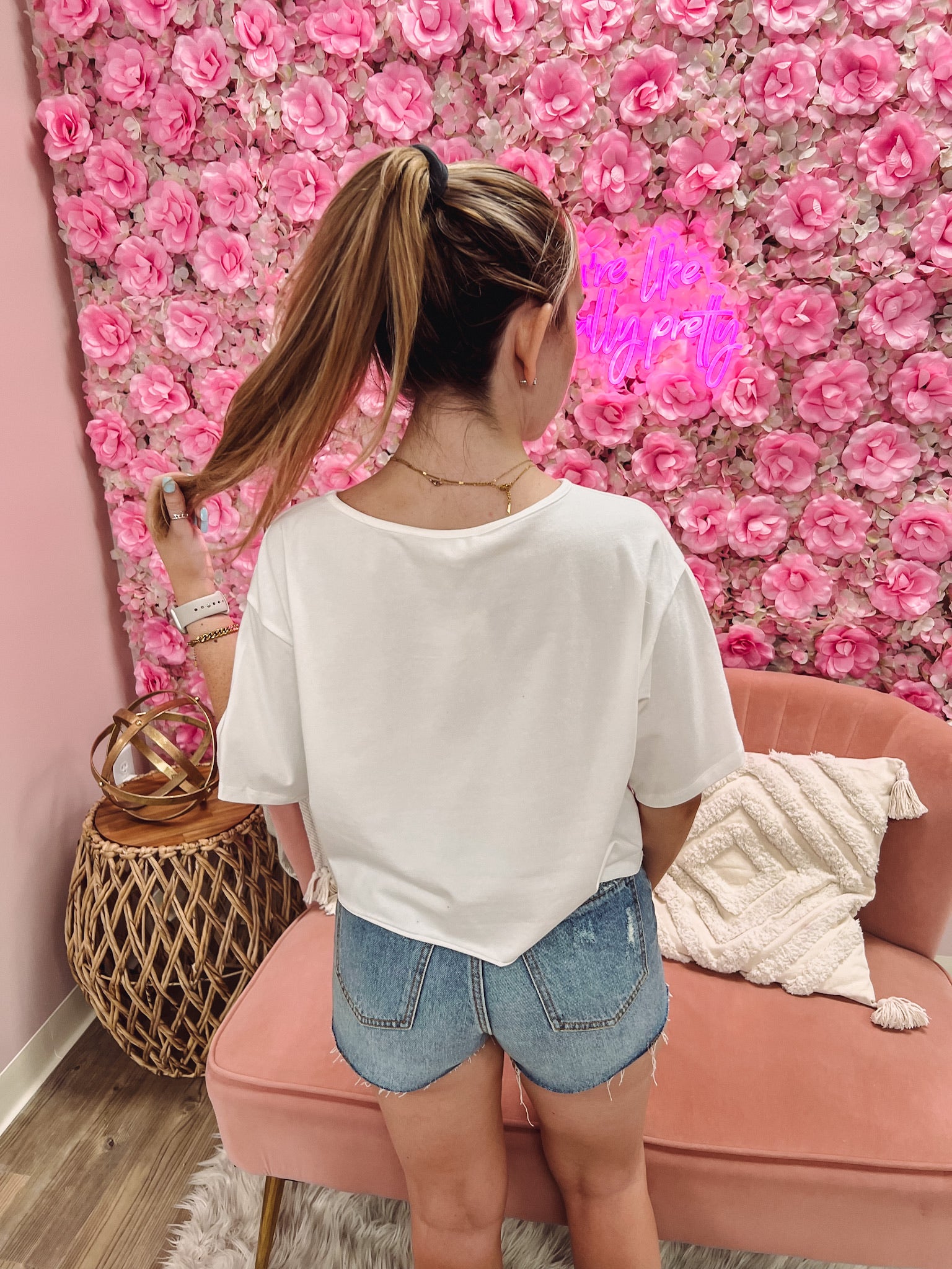 Back to the Basics Ivory Tee | Back View