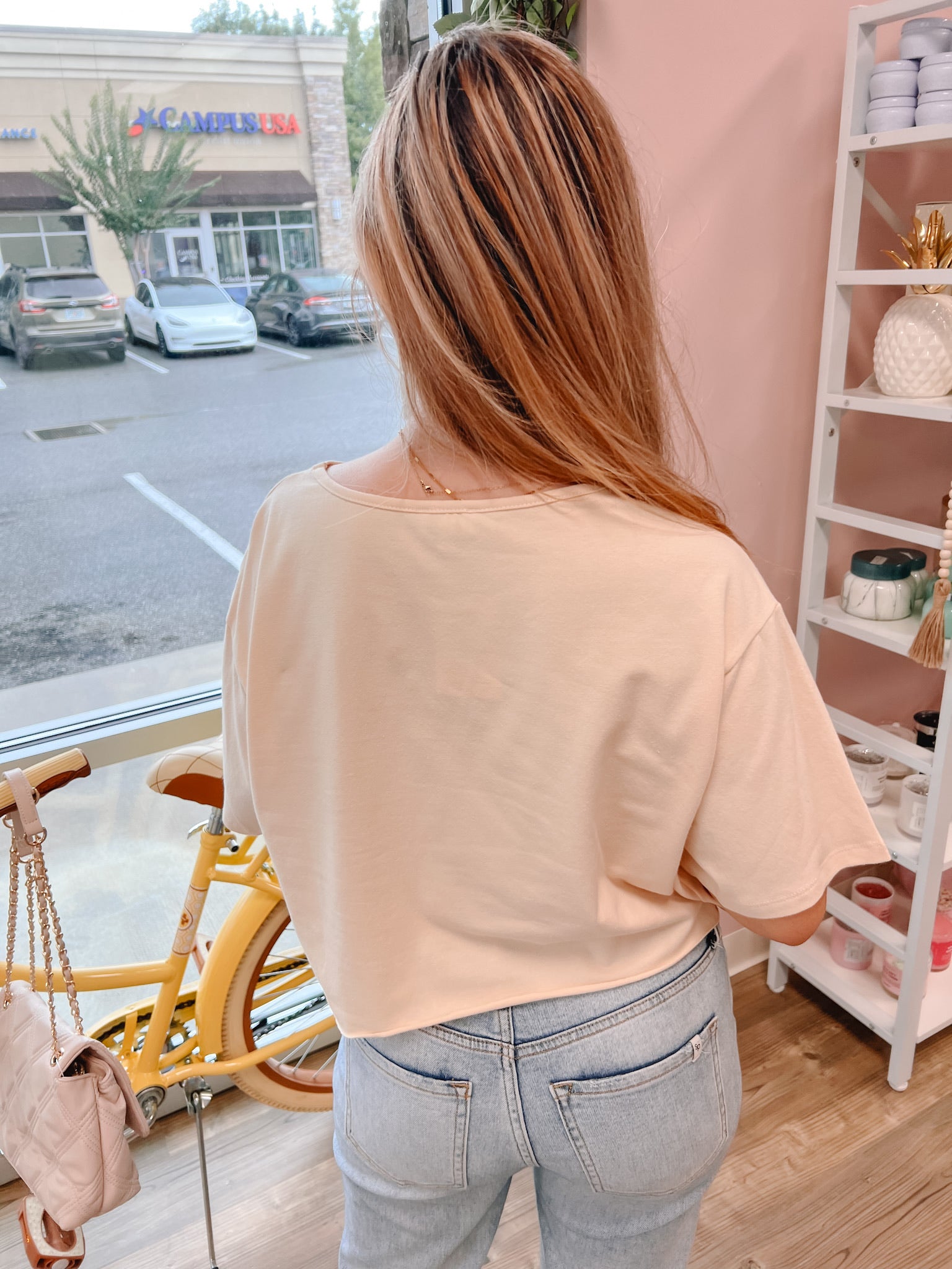 Back to the Basics Cream Tee | Back View