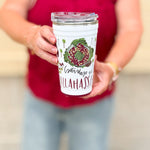 Swig brand 24oz insulated party cup featuring custom Tallahassee game day illustrations and a sliding lid