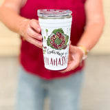 Swig brand 24oz insulated party cup featuring custom Tallahassee game day illustrations and a sliding lid