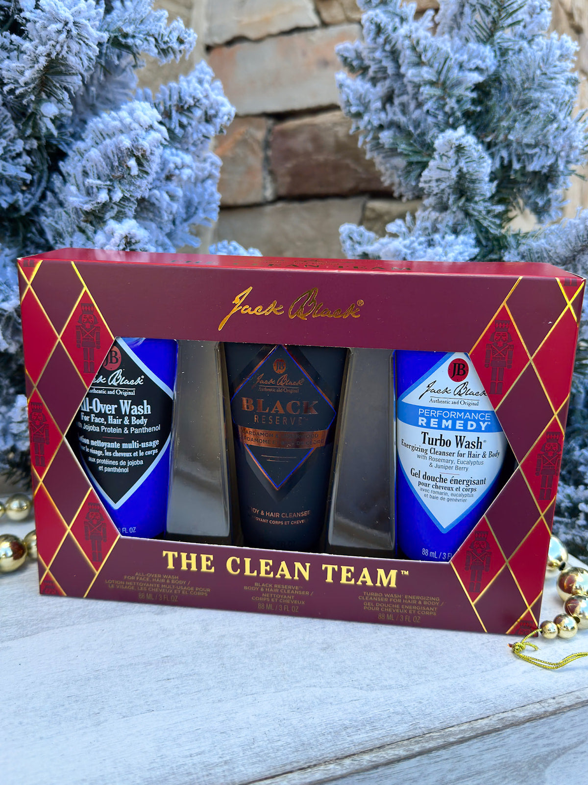 Gift set of three Jack the Nutcracker body cleansers.