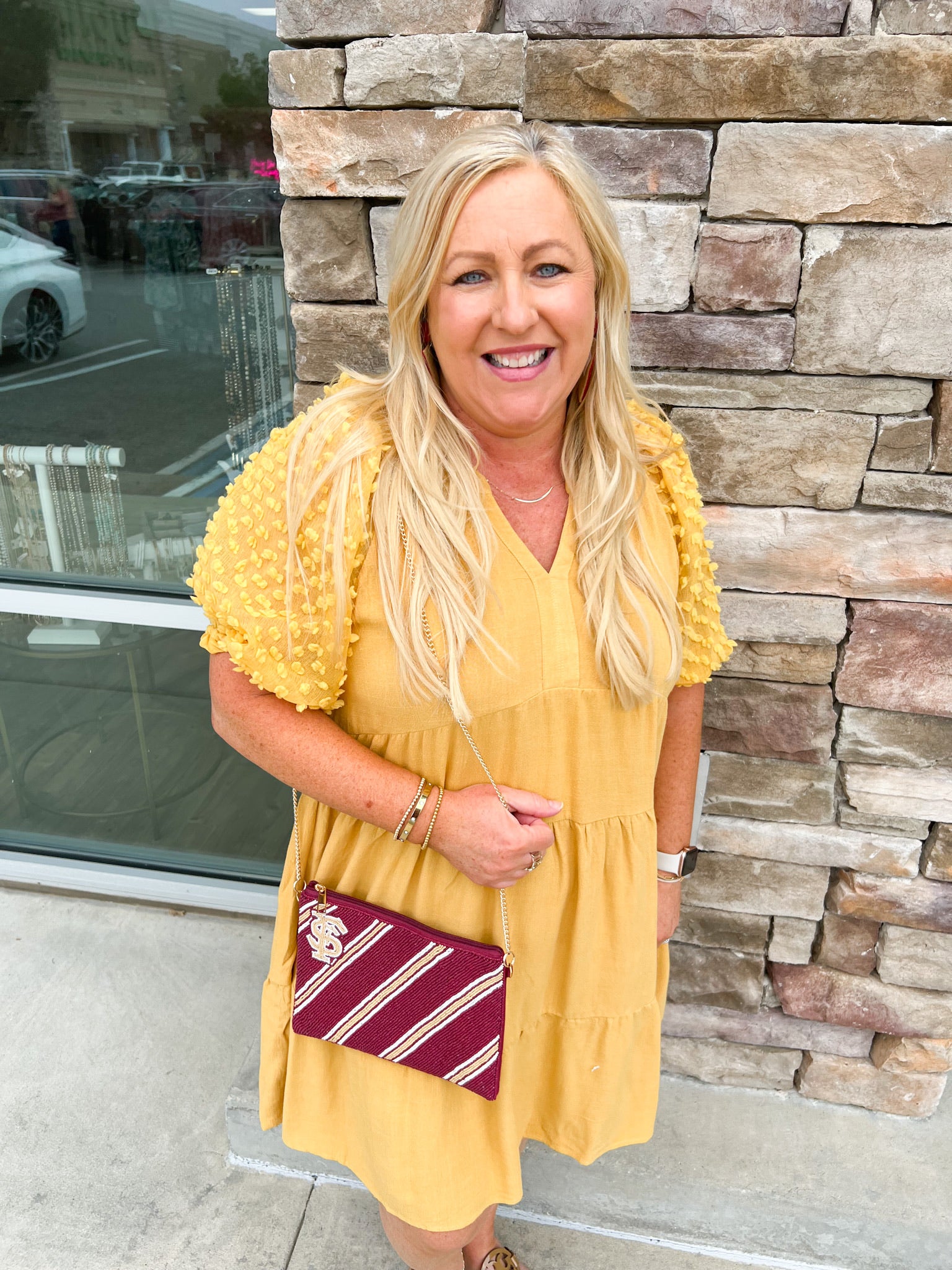 Lovely Muse Puff Sleeve Dress | Front View