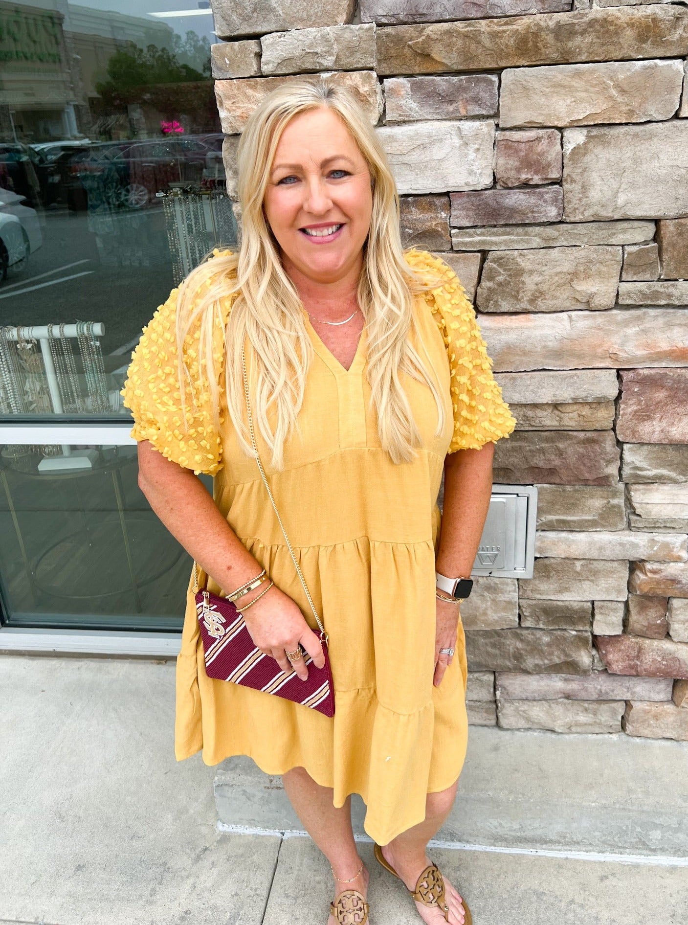 Lovely Muse Puff Sleeve Dress-Plus Size | Front View