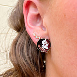FSU enamel logo stud earrings in garnet and gold with gold backing