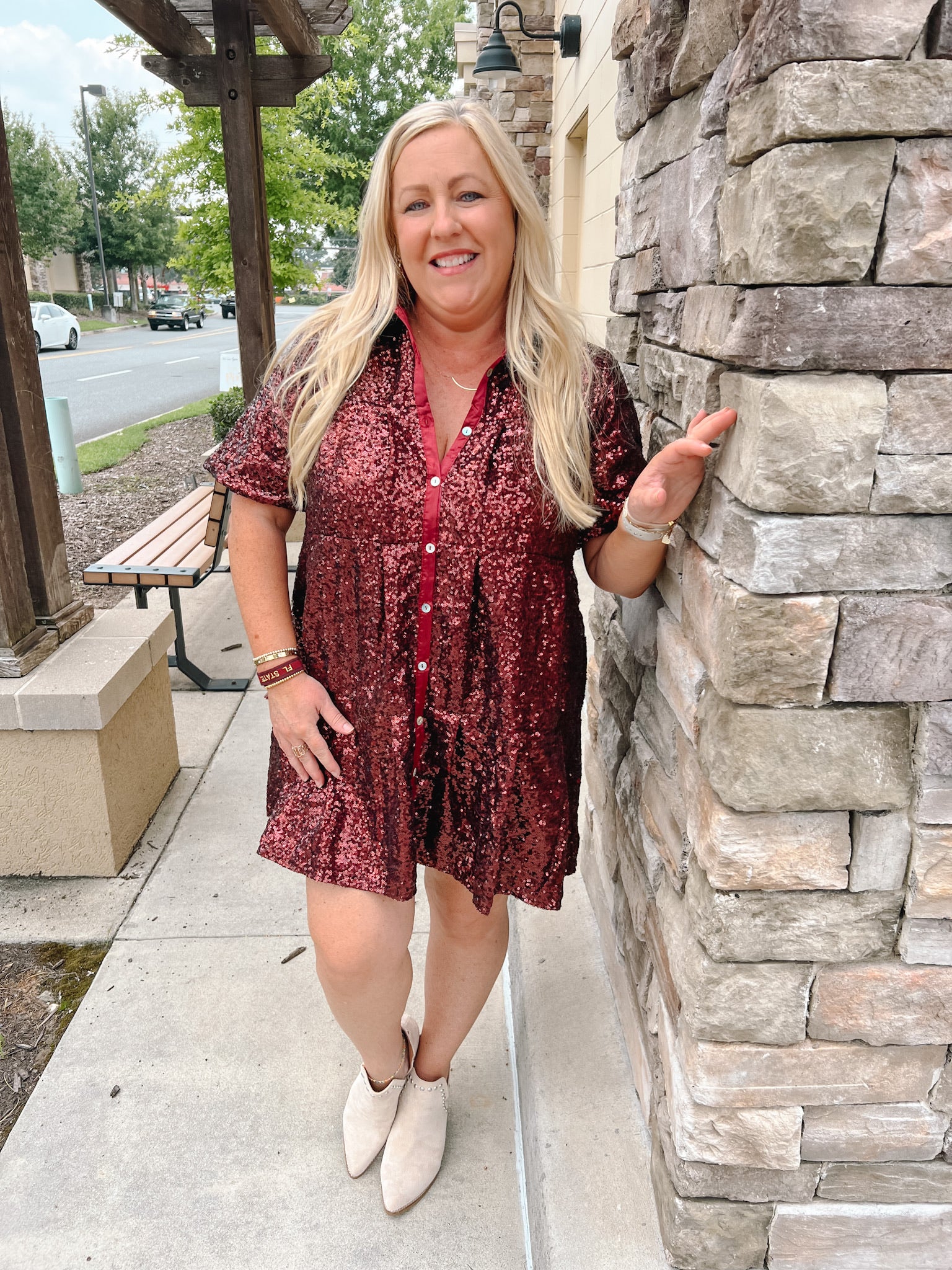 Life Of The Tailgate Sequin Dress | Front View