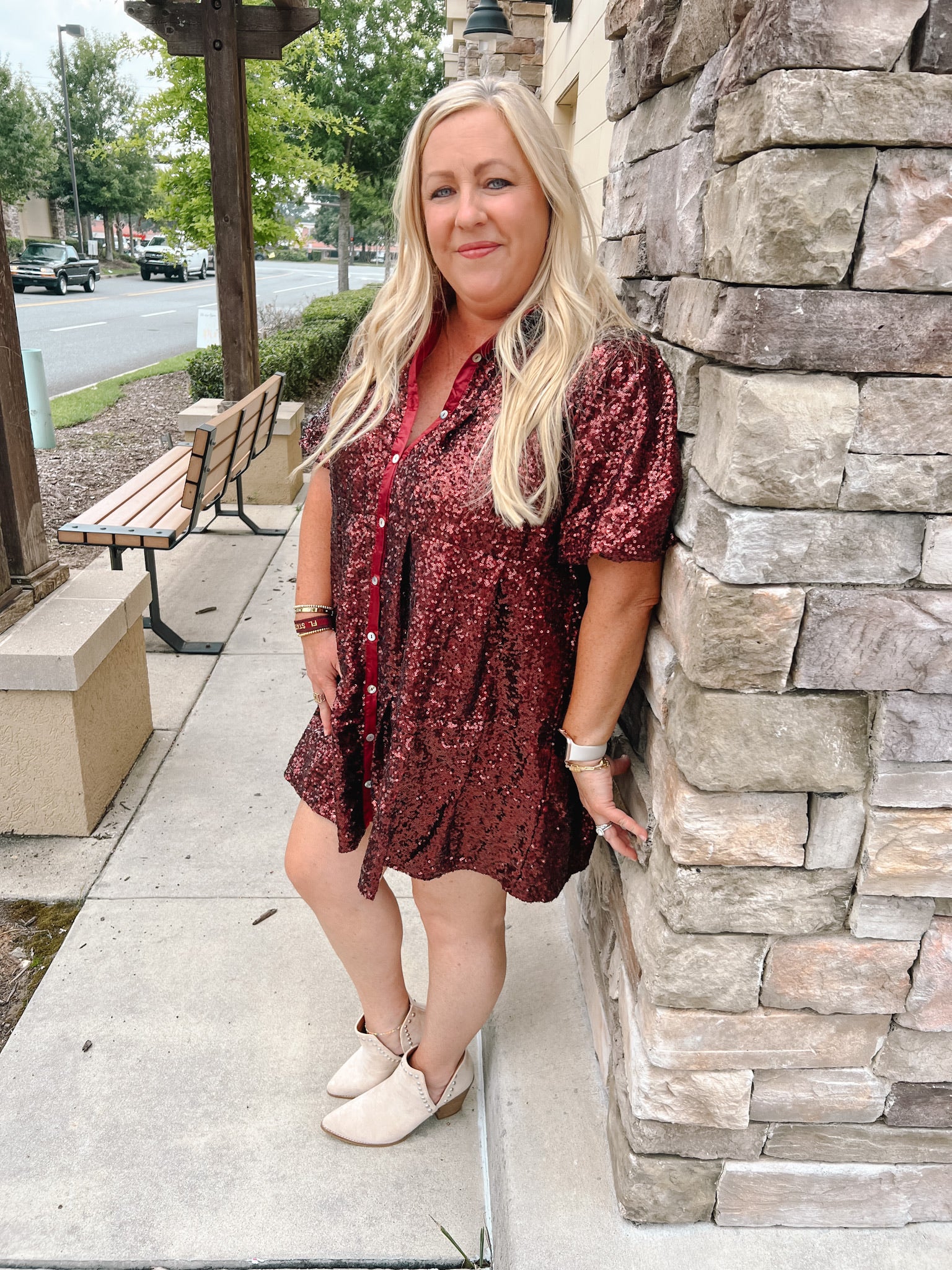 Life Of The Tailgate Sequin Dress | Front View