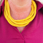 Gold rope-style necklace with adjustable clasp
