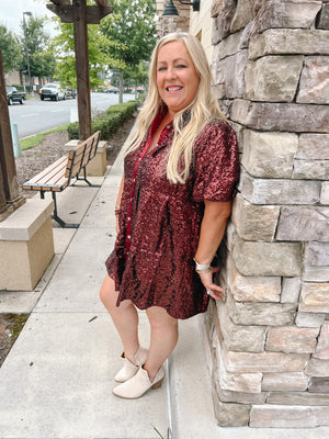 Life Of The Tailgate Sequin Dress | Front View