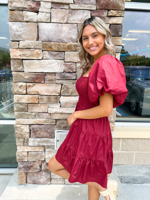 Just So You Know Tiered Mini Dress | Front View