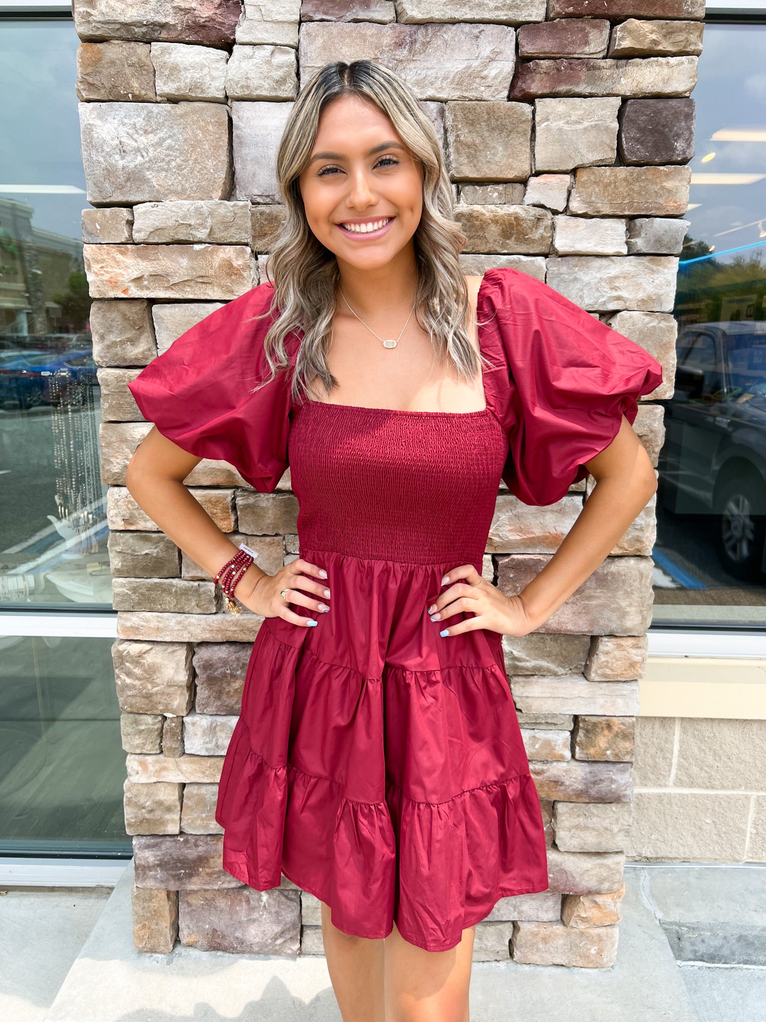 Just So You Know Tiered Mini Dress | Front View