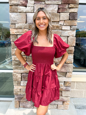 Just So You Know Tiered Mini Dress | Front View