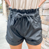 Showtime Style Leather Belted Shorts