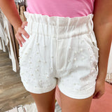 Set The Spark Pearl Paperbag Shorts | Front View