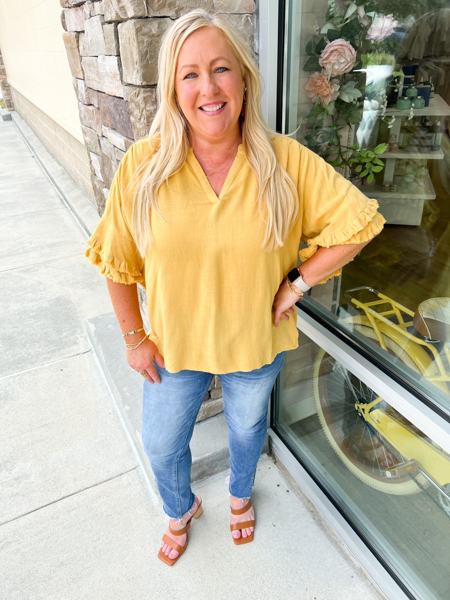 Shades of Lovely Ruffle Sleeve Top | Styled View