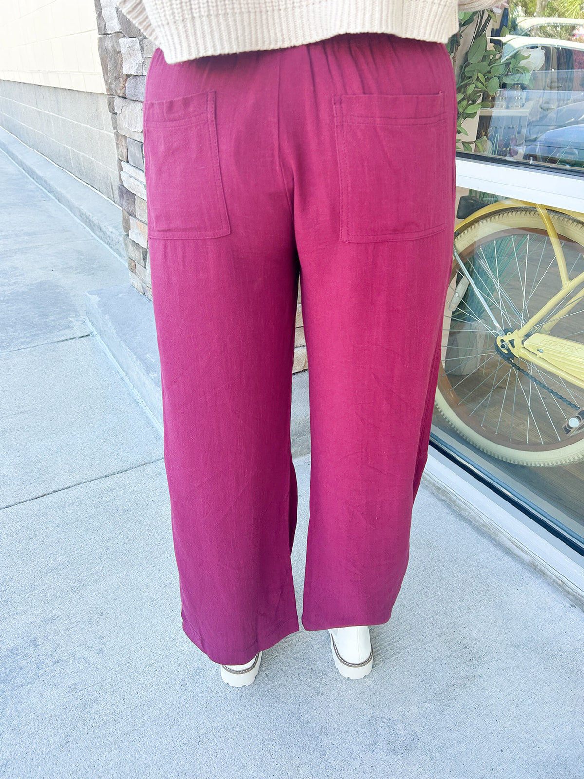 Autumn Sweetness Linen Blend Pants | Back View