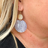 Zoey Earrings - Pearl Black Stripe