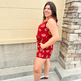 Adrienne Lexi Garnet Football Romper