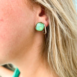 Sorrelli Cushion-Cut Solitaire Stud Earrings - Pacific Opal