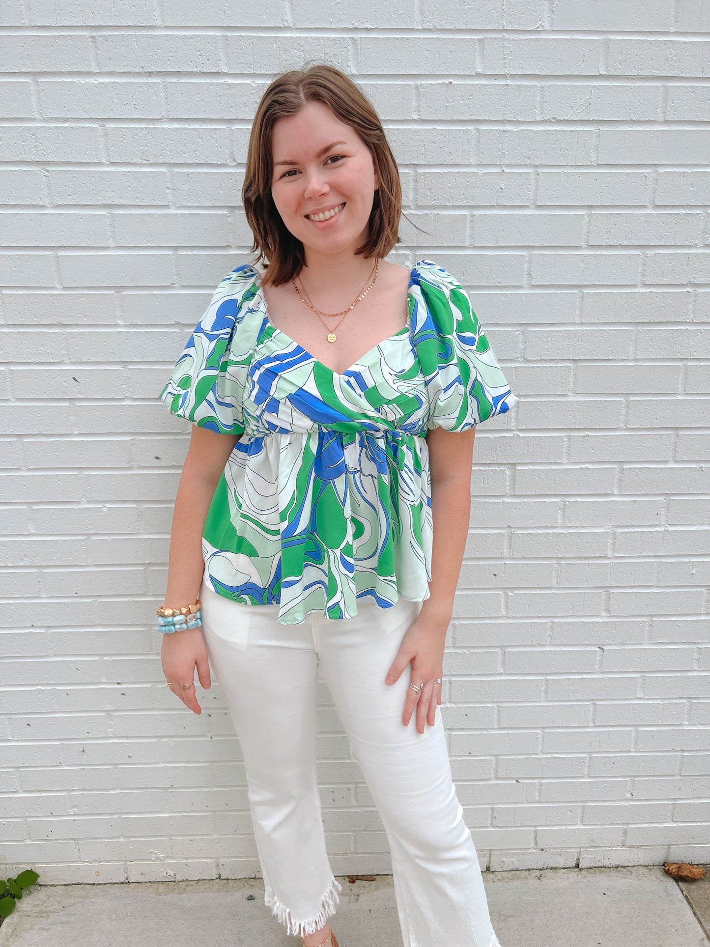 South Ocean Peplum Top | Front View