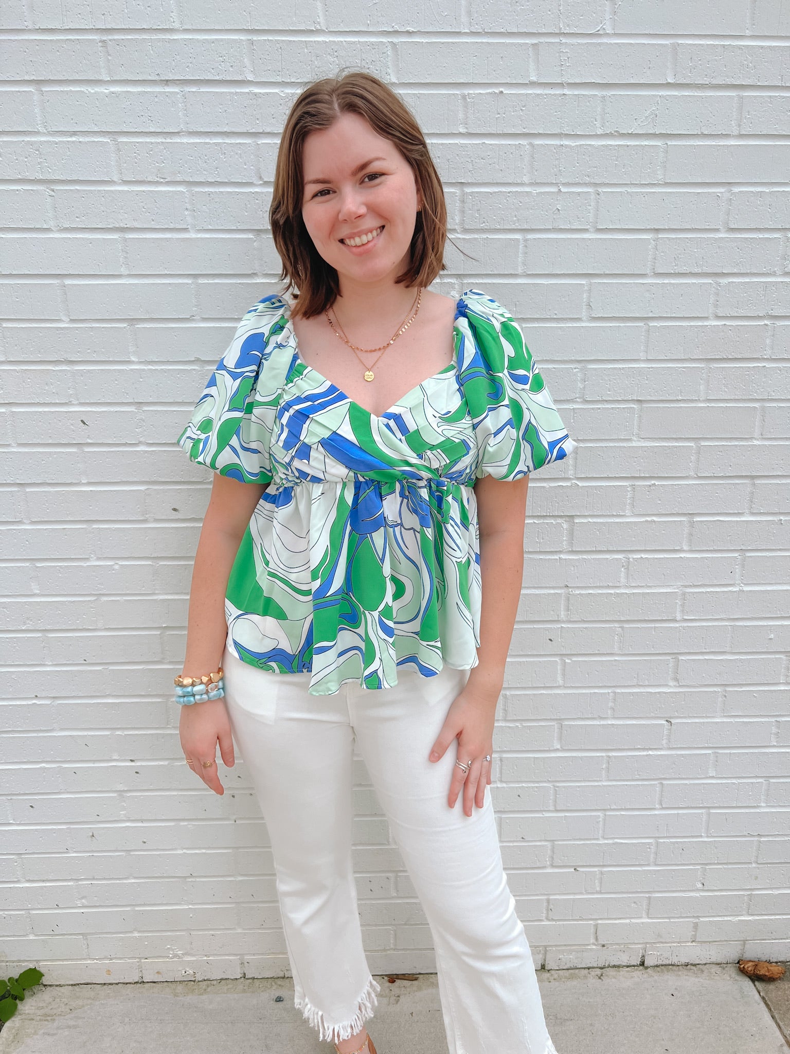 South Ocean Peplum Top | Front View