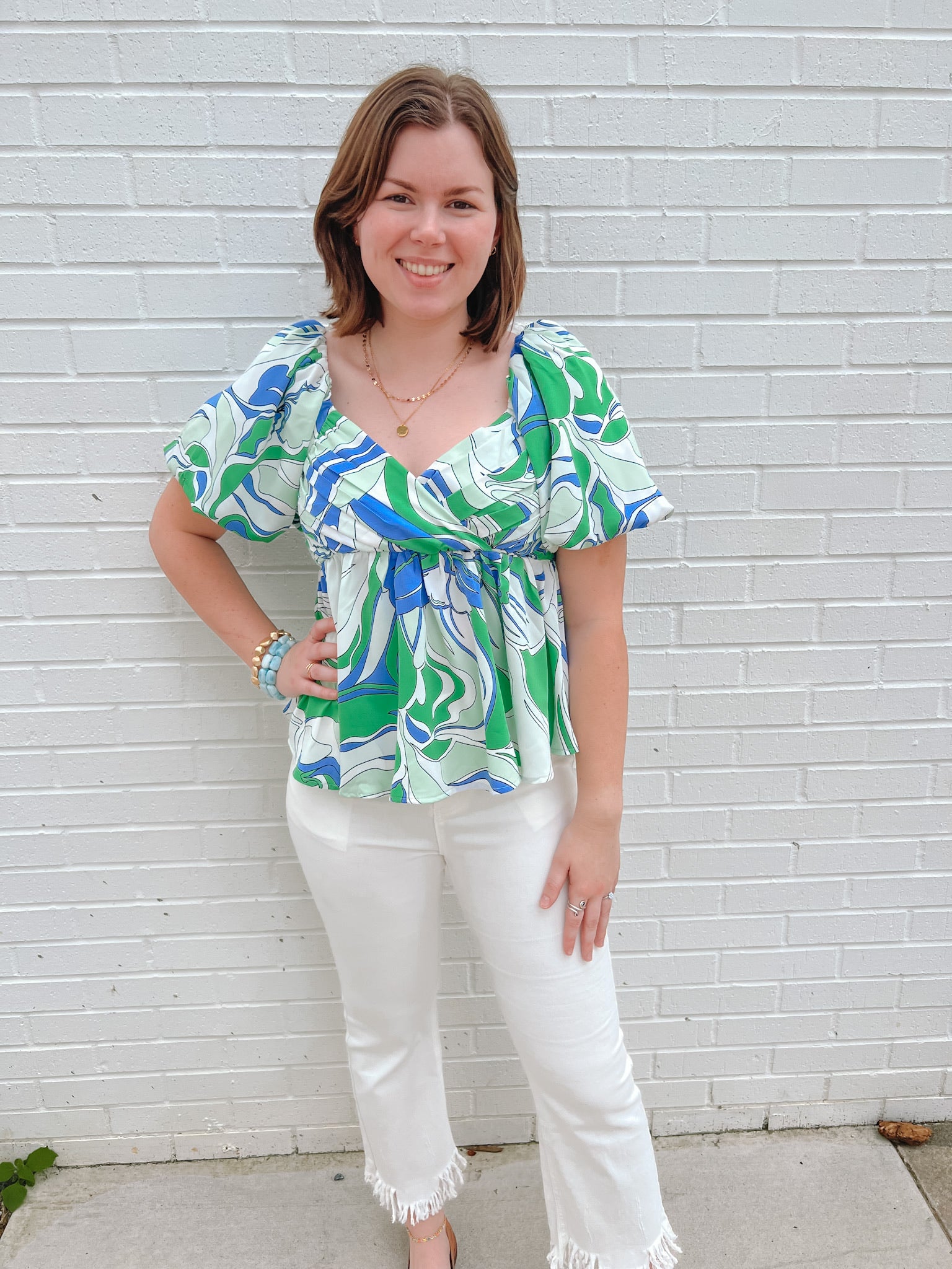 South Ocean Peplum Top | Front View
