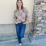 {FINAL SALE} Sweet Perspective Floral Sweater Knit Top in Mocha