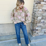 {FINAL SALE} Sweet Perspective Floral Sweater Knit Top in Mocha