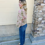 {FINAL SALE} Sweet Perspective Floral Sweater Knit Top in Mocha
