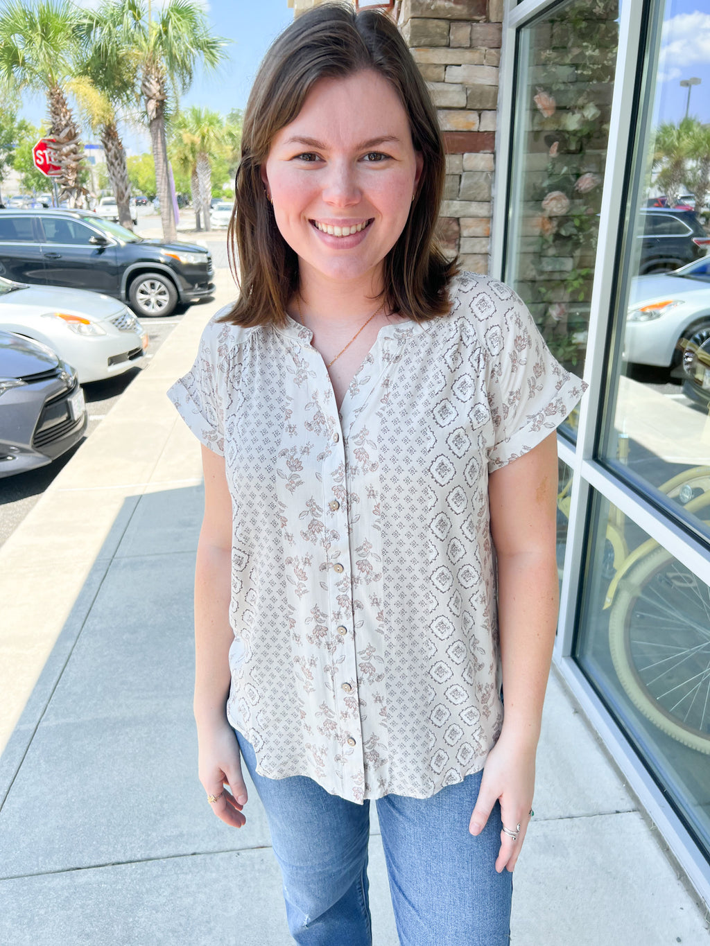 Midnight Dreams Short Sleeve Top-Plus Size | Front View