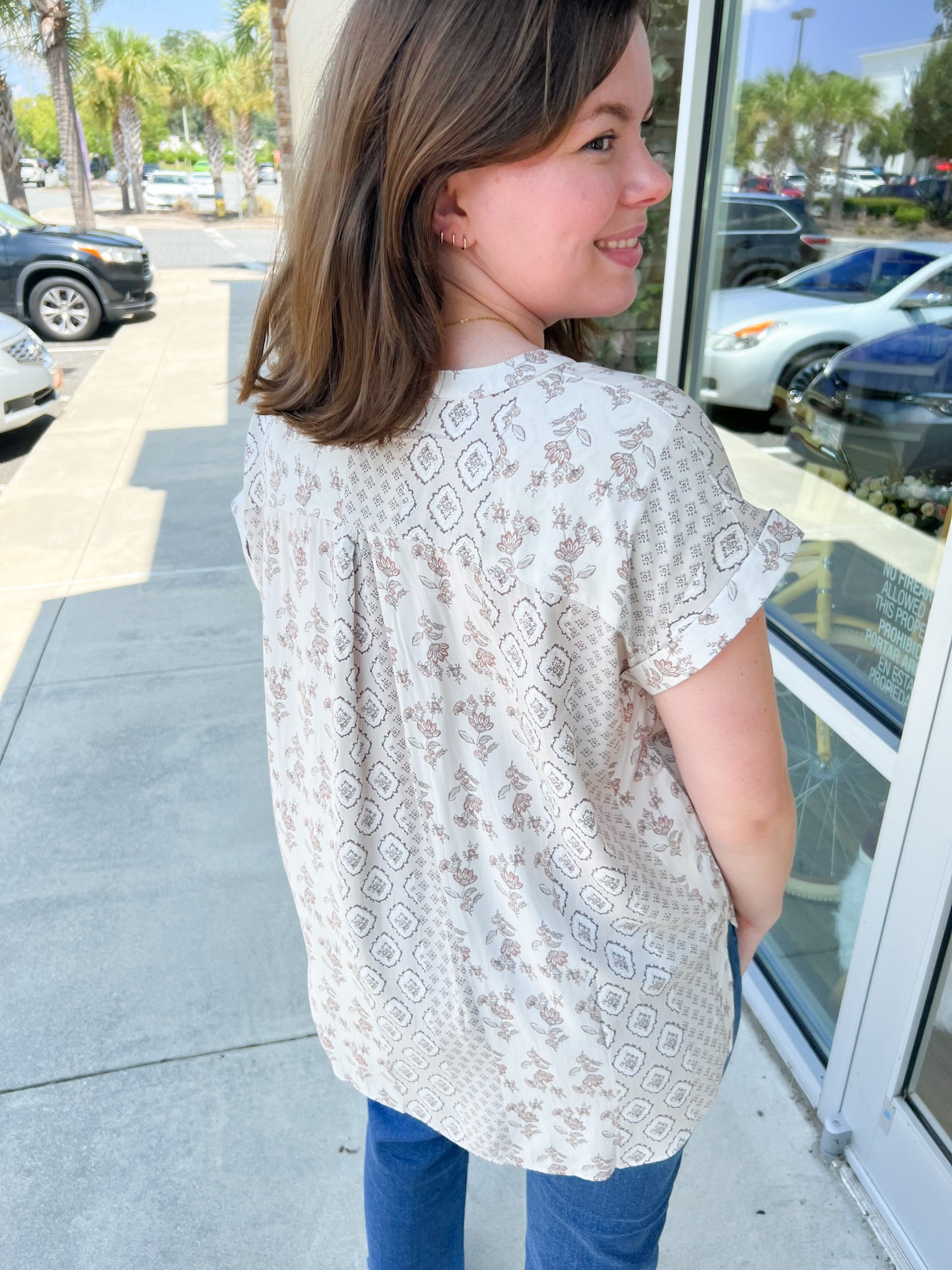 Midnight Dreams Short Sleeve Top-Plus Size | Back View