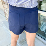 Carefree Days Button Down Navy Shorts