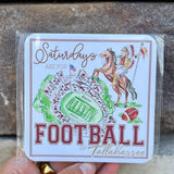 Double-sided coaster set featuring Renegade and Osceola design on one side and coordinating garnet-and-gold pattern on the other.c