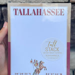 Stacked notepad featuring “Tallahassee” at the top, Renegade and Osceola artwork, garnet and gold border, and stadium coordinates at the bottom.