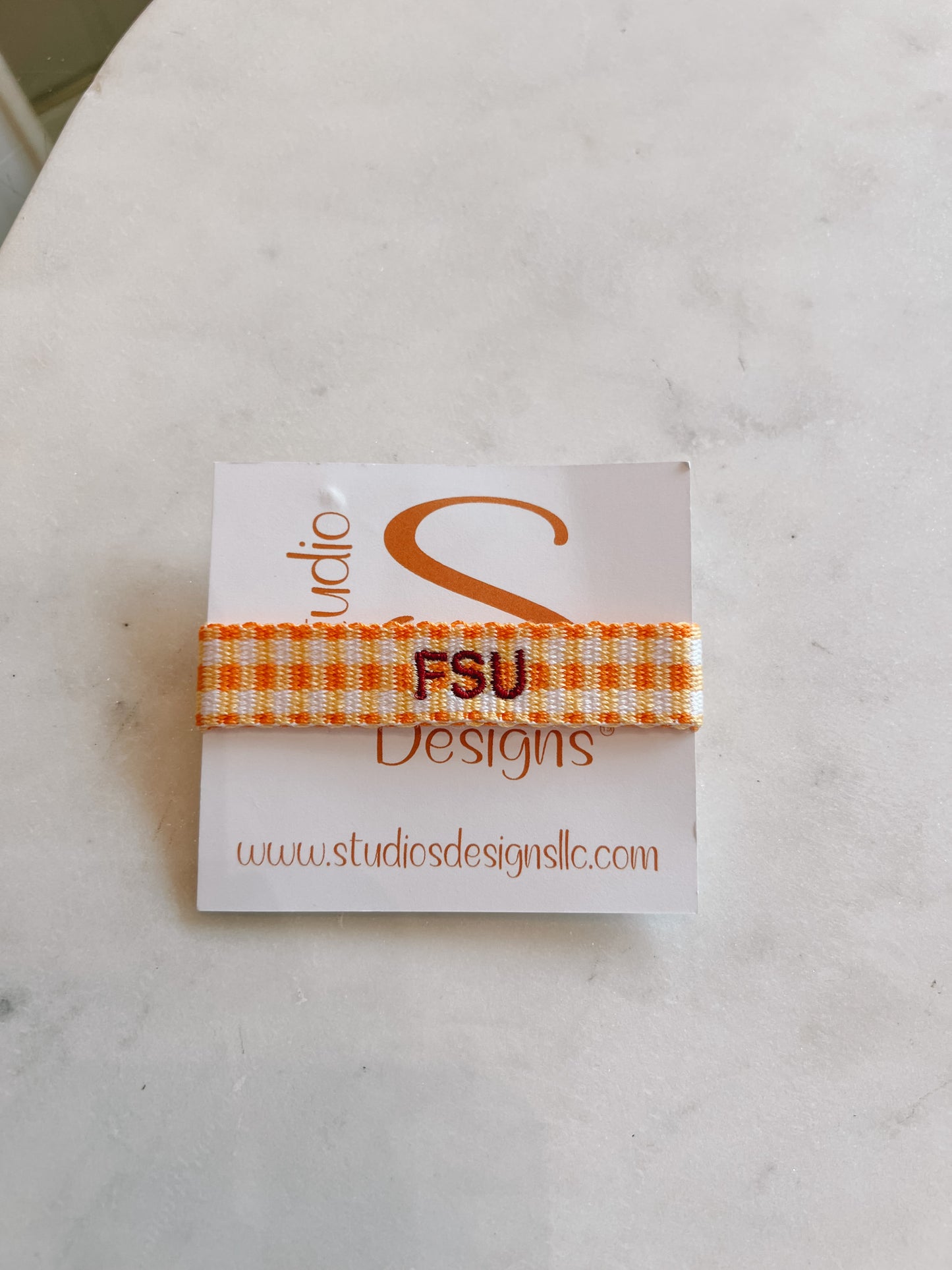 FSU Embroidered Tassel Bracelet | Front View